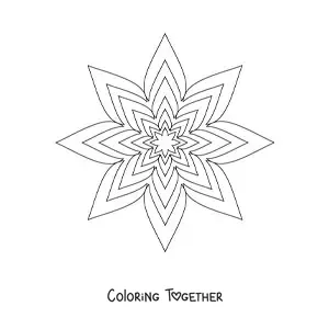 Coloring page of an easy star mandala