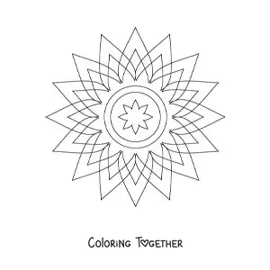 Coloring page of an easy star mandala