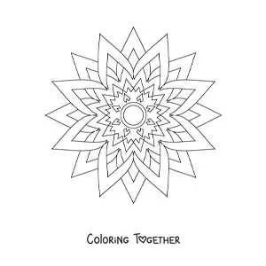 Coloring page of an easy star mandala