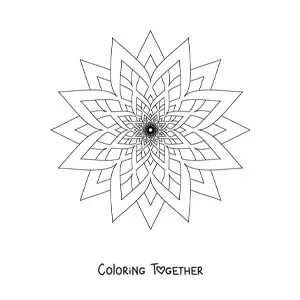 Coloring page of an easy star mandala