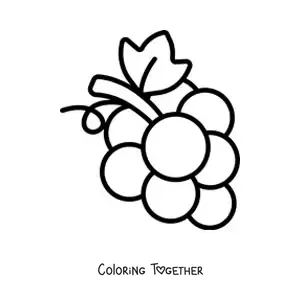 Coloring page of a small bunch of grapes