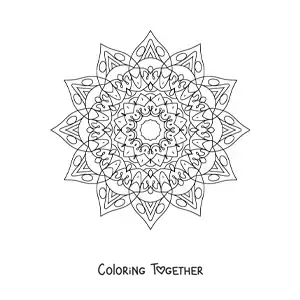 Coloring page of a difficult star mandala