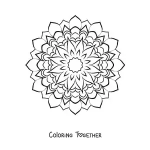 Coloring page of a difficult star mandala