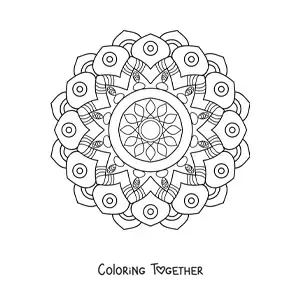Coloring page of a difficult star mandala