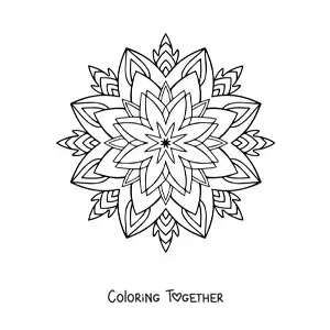 Coloring page of a difficult star mandala