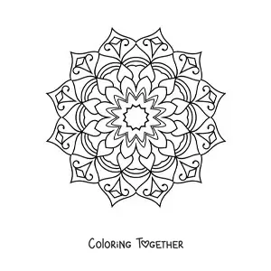 Coloring page of a difficult star mandala