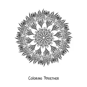 Coloring page of an Easter bunny mandala