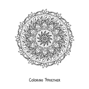 Coloring page of an Easter bunny mandala