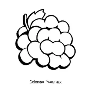 Coloring page of a bunch of grapes