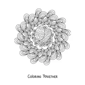 Coloring page of an Easter eggs mandala
