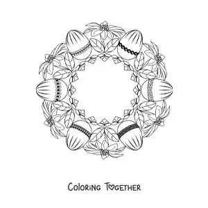 Coloring page of an Easter eggs mandala