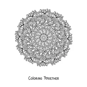 Coloring page of a Zentangle style Easter bunny mandala