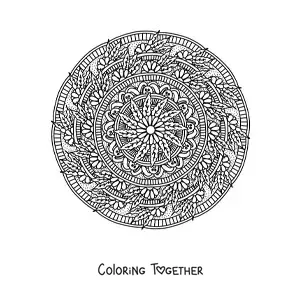 Coloring page of a Zentangle style Easter bunny mandala