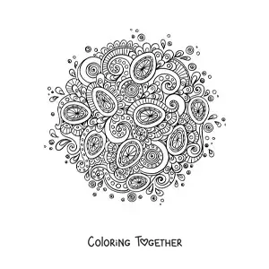 Coloring page of Zentangle style Easter eggs