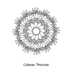 Coloring page of an Easter mandala
