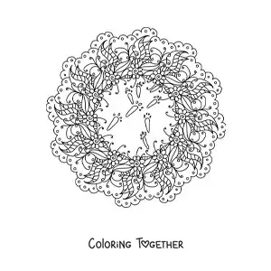 Coloring page of an Easter mandala