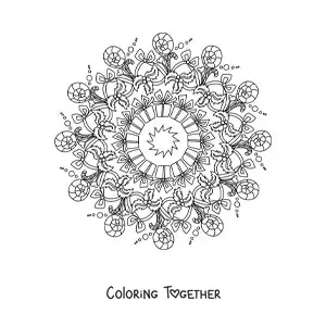 Coloring page of a Christmas gifts and candy mandala