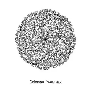 Coloring page of a Christmas mandala for adults