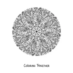 Coloring page of a Christmas mandala for adults