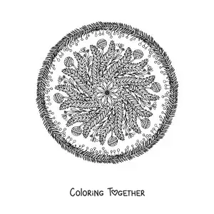 Coloring page of a Christmas mandala for adults