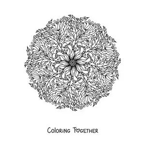 Coloring page of a Christmas mandala for adults