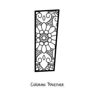 Coloring page of a mandala of the letter i