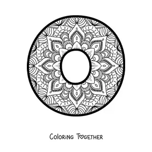Coloring page of a mandala of the letter o