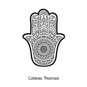 Coloring page of a Buddhist mandala of the hamsa