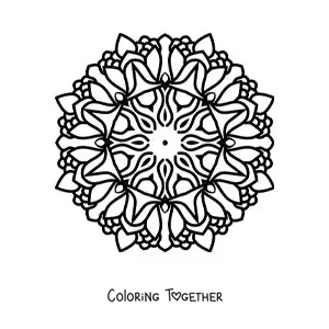 Coloring page of an easy Buddhist mandala
