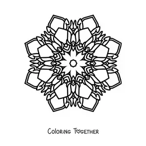 Coloring page of an easy Buddhist mandala