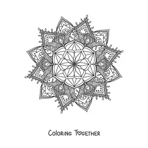 Coloring page of a Buddhist mandala for adults