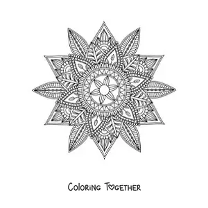 Coloring page of a Buddhist mandala for adults