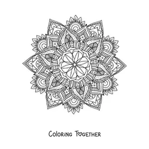 Coloring page of a difficult Buddhist mandala