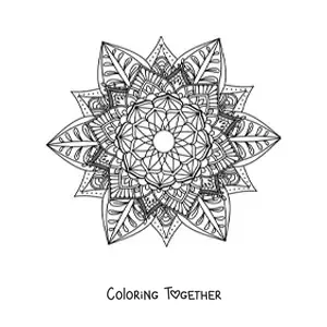 Coloring page of a difficult Buddhist mandala