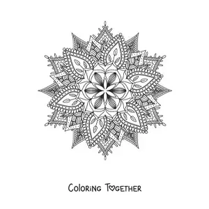 Coloring page of a difficult Buddhist mandala