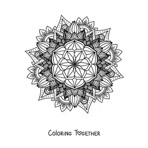 Coloring page of a difficult Buddhist mandala