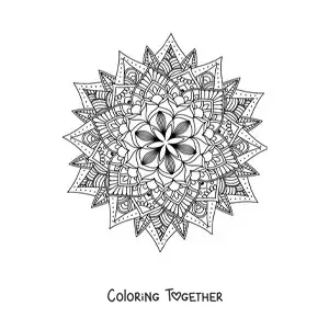 Coloring page of a difficult Buddhist mandala