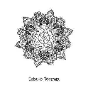 Coloring page of a Buddhist mandala