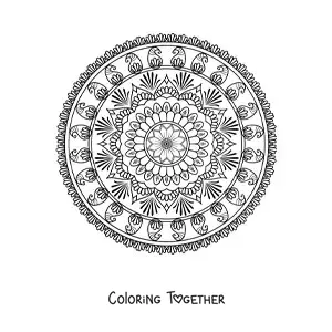 Coloring page of an Islamic mandala