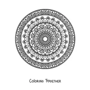 Coloring page of an Islamic mandala