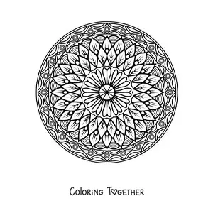 Coloring page of an Islamic mandala