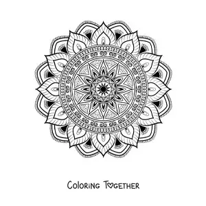 Coloring page of an Islamic mandala