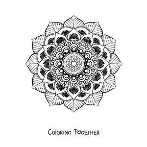 Coloring page of an Islamic mandala