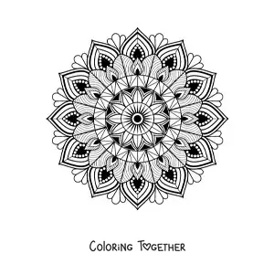 Coloring page of a mandala with an Islamic design