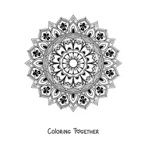 Coloring page of a mandala with an Islamic design