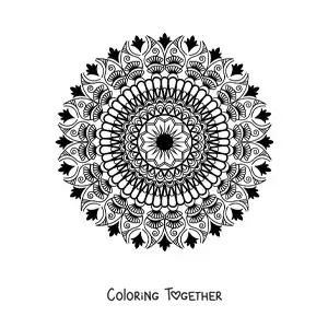 Coloring page of a mandala with an Islamic design