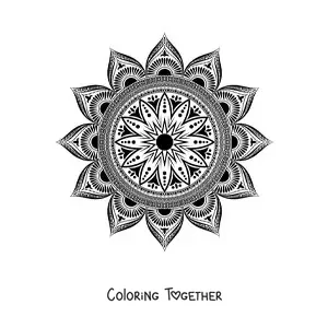 Coloring page of a mandala with an Islamic design
