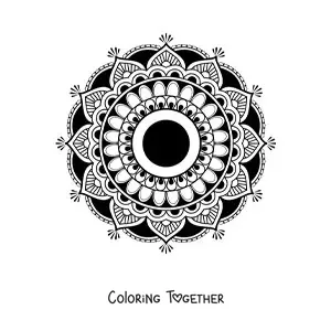 Coloring page of a mandala with an Islamic design