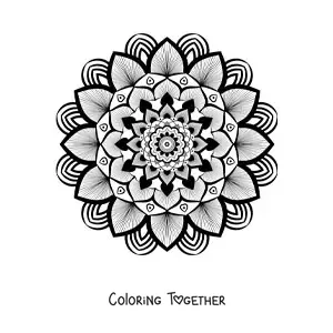 Coloring page of a mandala with an Islamic pattern