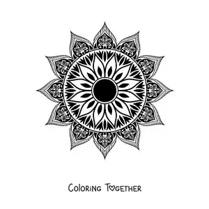 Coloring page of a mandala with an Islamic pattern